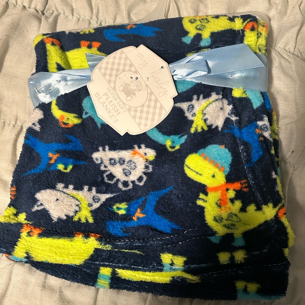 Dinosaur Plush Baby Blanket